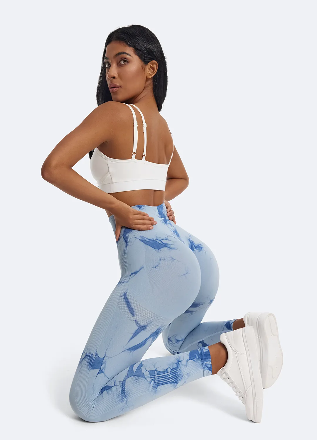 Active Function Four Way Maternity Wear Tie Dye Leggings with Push-Up
