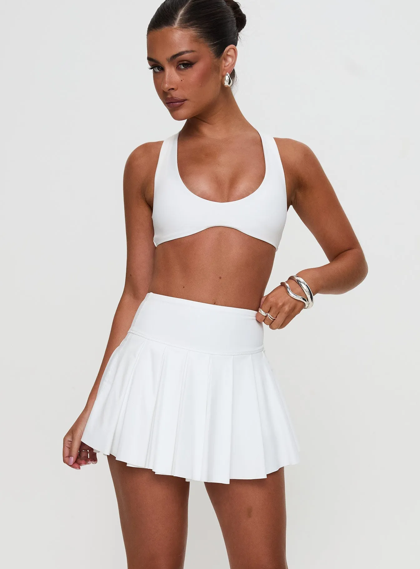 Soft Outfit Dynamic Pleat Active Skort White