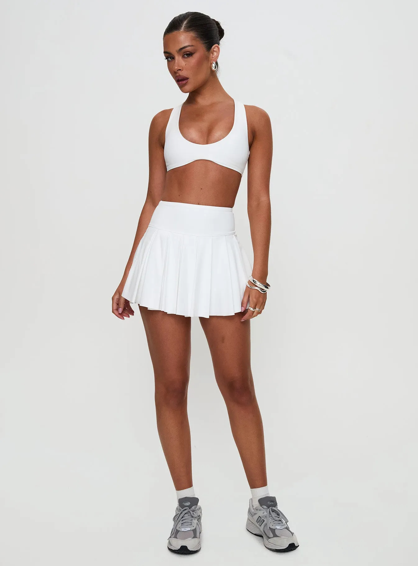 Athleisure Inspired Season To Season Dynamic Pleat Active Skort White
