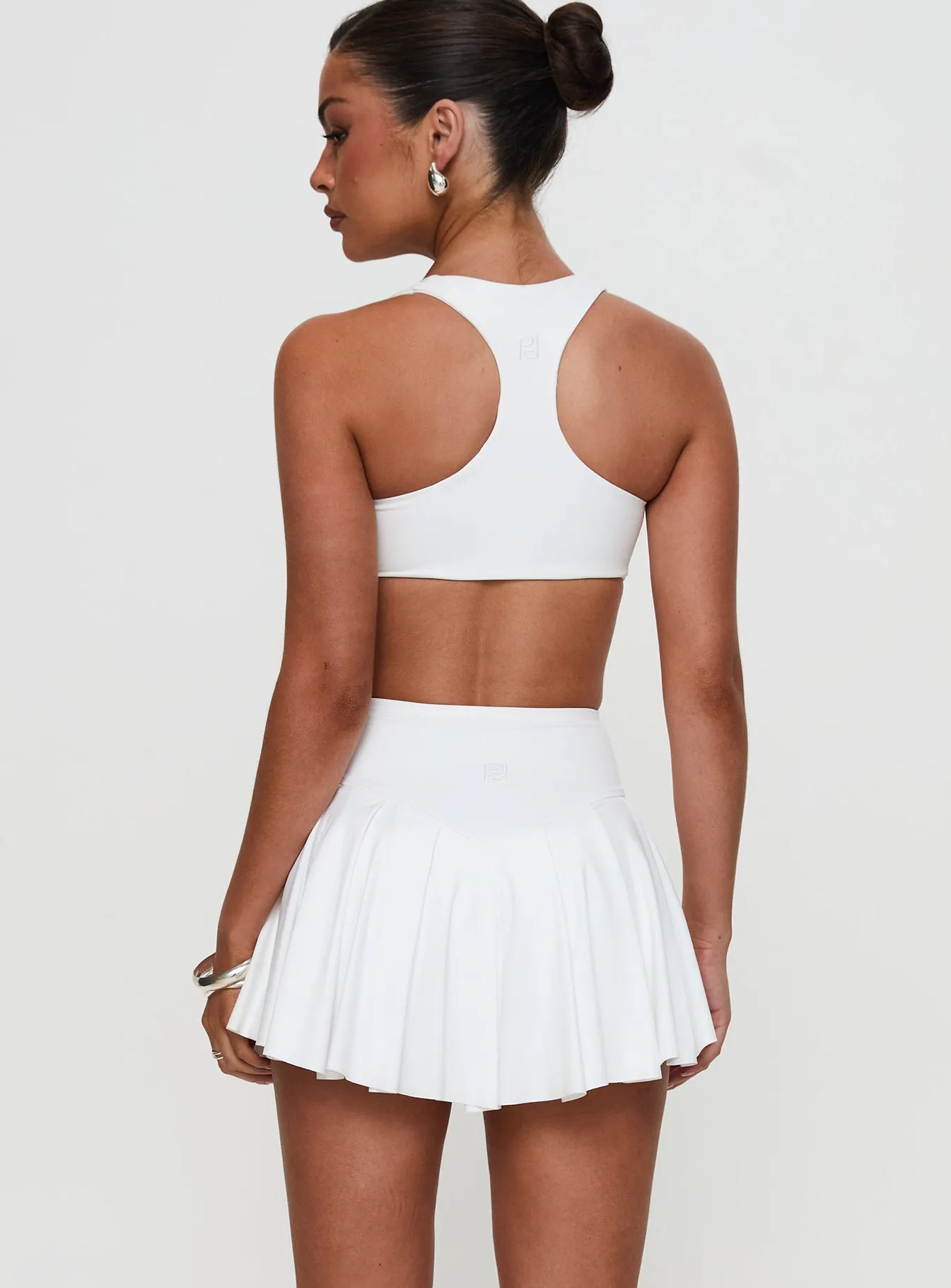 Statement Color Dynamic Pleat Active Skort White