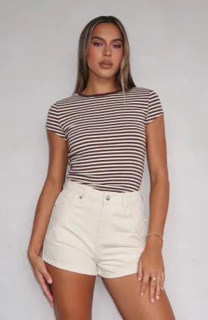 Emerson Denim Shorts Cream Cool Breeze romper