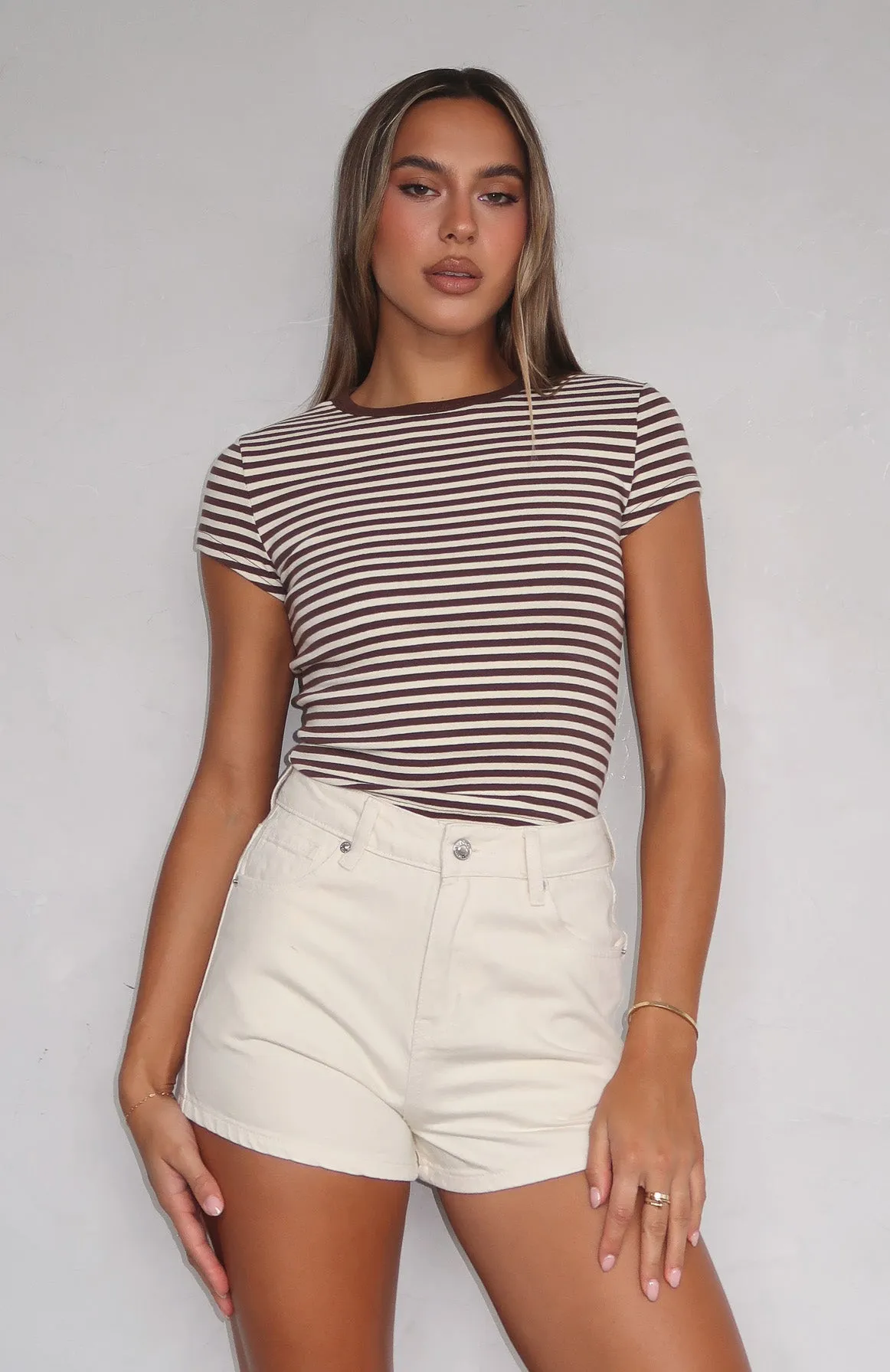 Emerson Denim Shorts Cream Cool Breeze romper