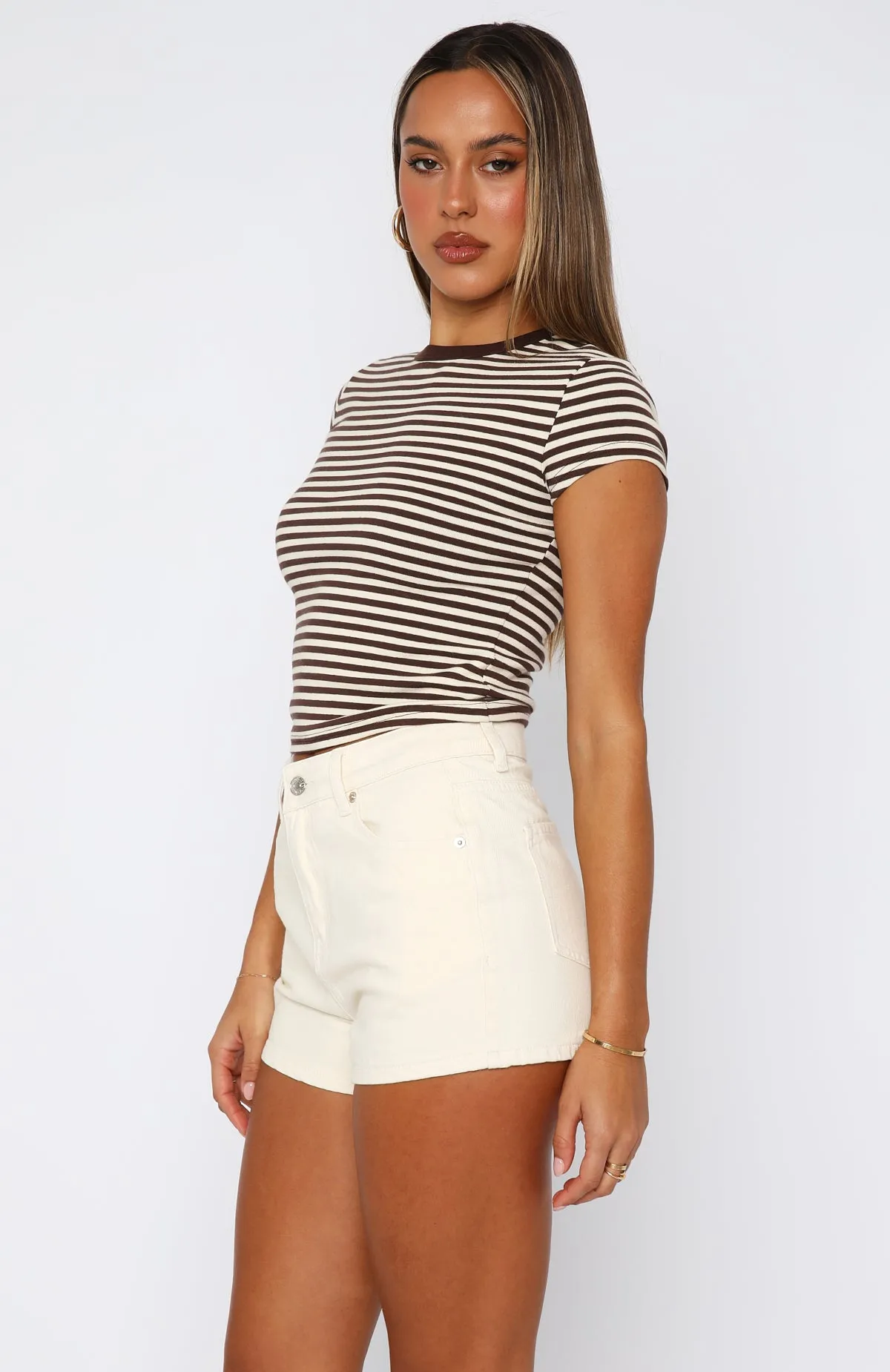 SoftInnerLining creative industry Emerson Denim Shorts Cream