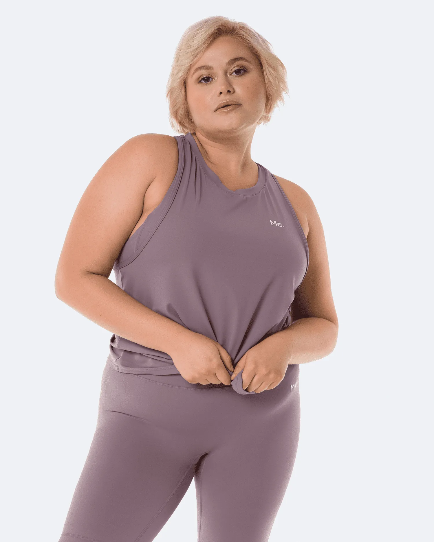 Dusty Pink Tank Top local control Grip Waistband