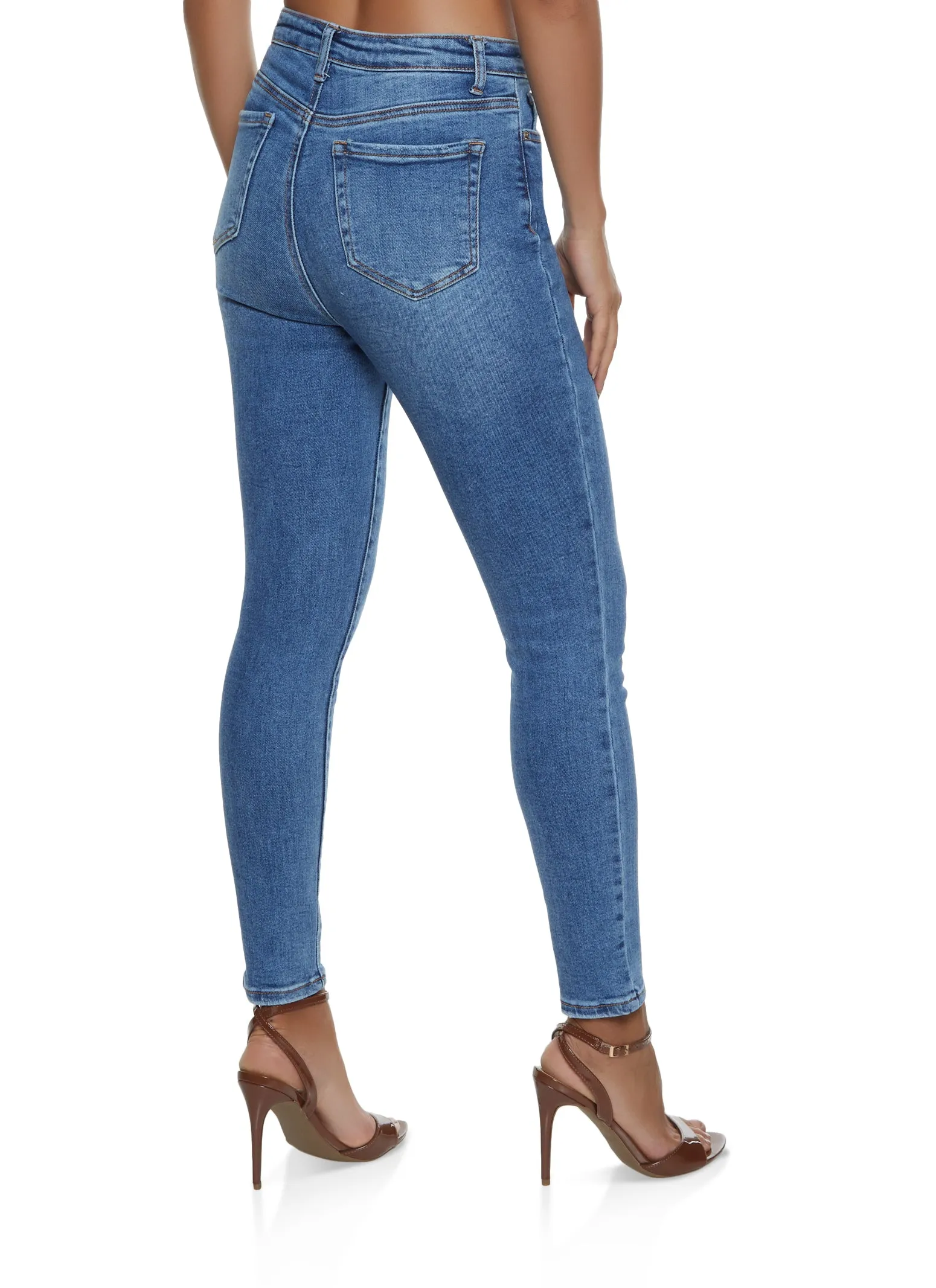 Grab And Go Modern Spring Mood WAX Basic High Waisted Skinny Jeans