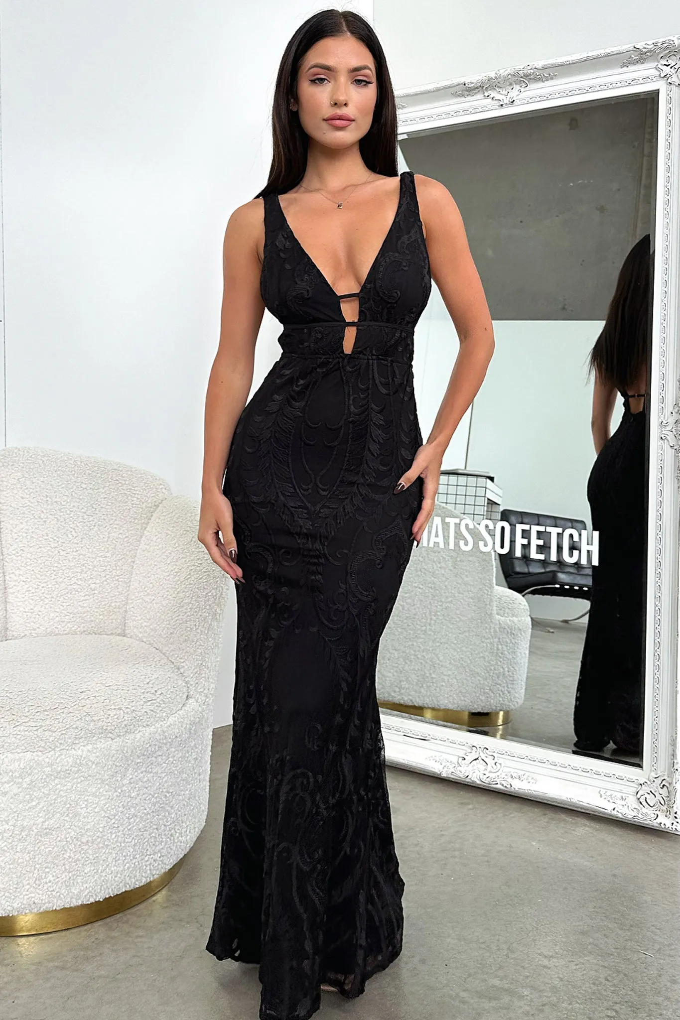 Kaia Maxi Dress - Black Comfortable event wear