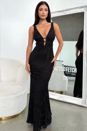 Kaia Maxi Dress - Black Comfortable event wear