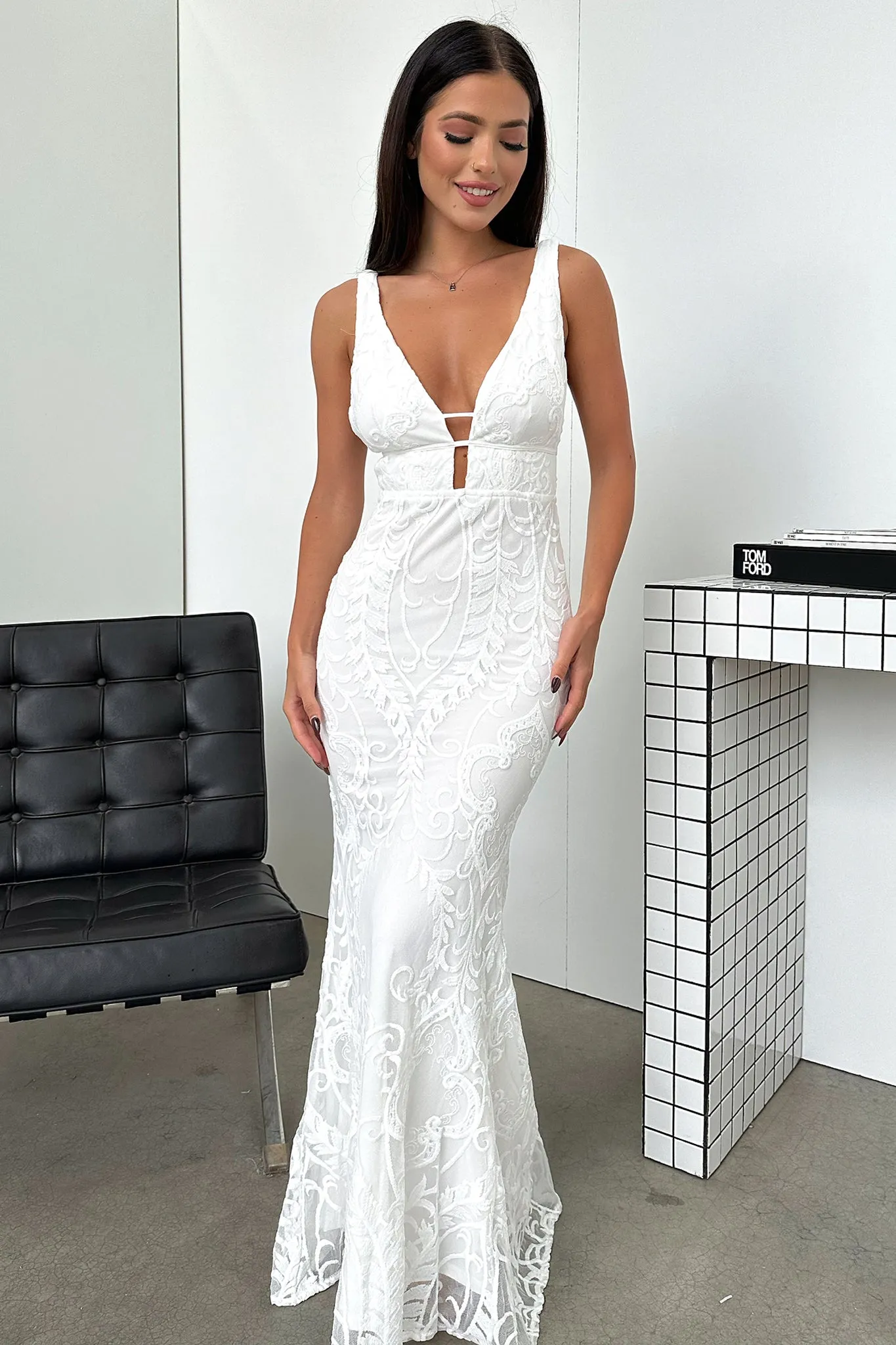 Kaia Maxi Dress - White Still Lake