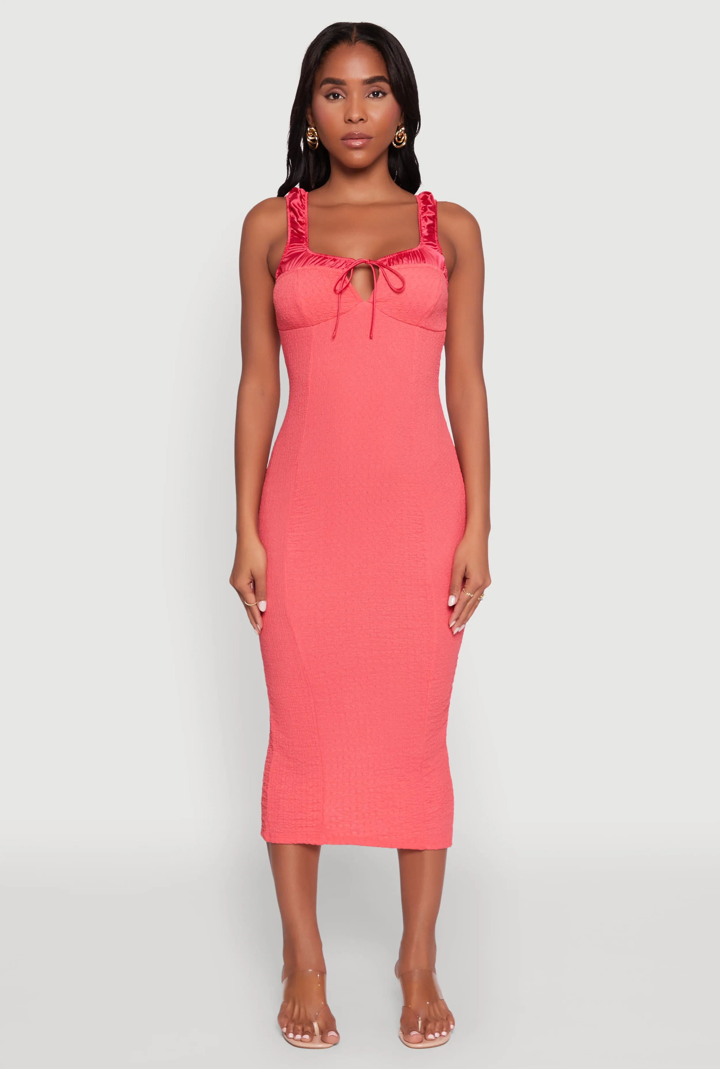 Modern Grace british retro Iris Two Tone Tie Front Tank Dress
