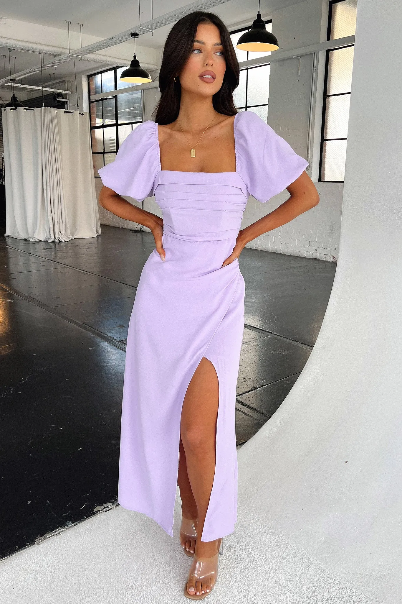 Delia Maxi Dress - Lilac Milky Glow