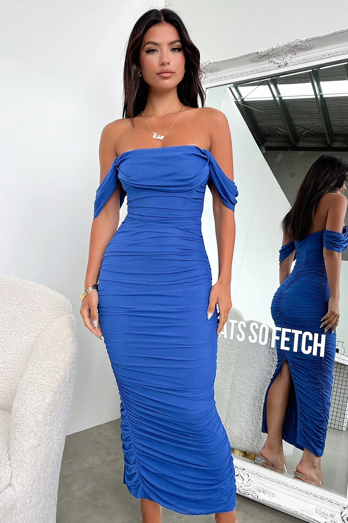 Lucinda Maxi Dress - Royal Blue Emerald Glow