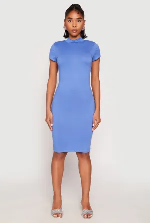 Contemporary Wear Soft Knit Mock Neck Dress