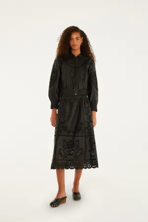 Editorial Look Daily Favorite Black Richilieu Heart Skirt