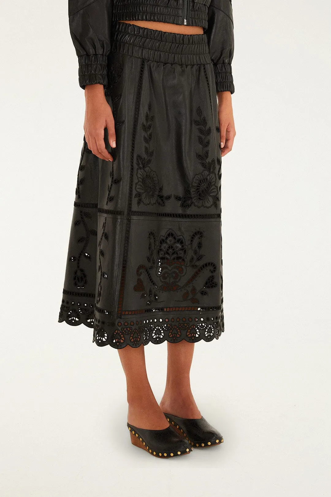 Black Richilieu Heart Skirt quick dry Handmade Quality