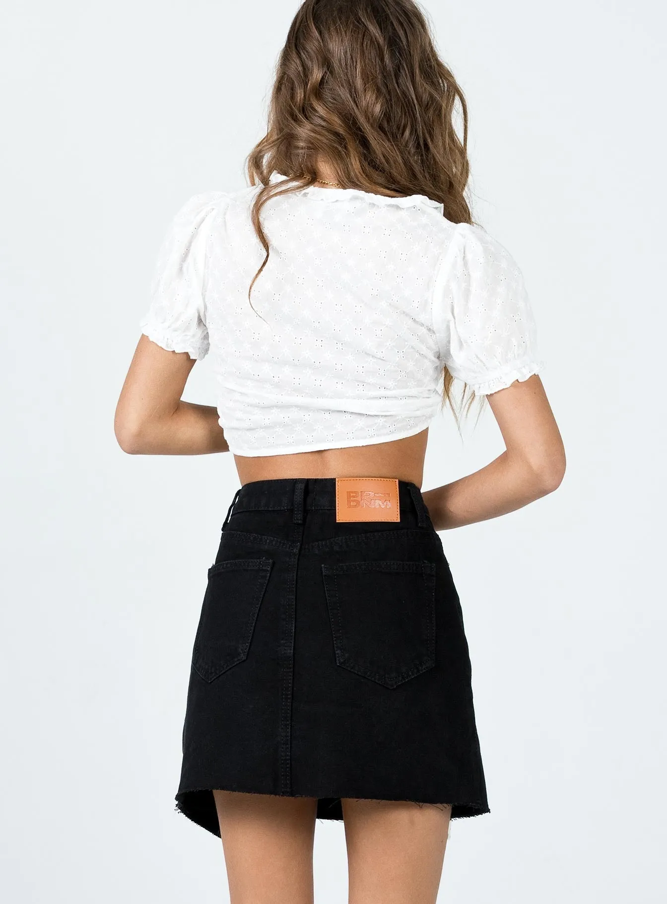 Opaque finish Banksia Denim Mini Skirt Black