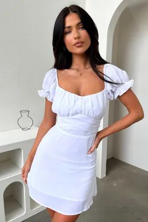 Layered silhouette Carrie Mini Dress - White