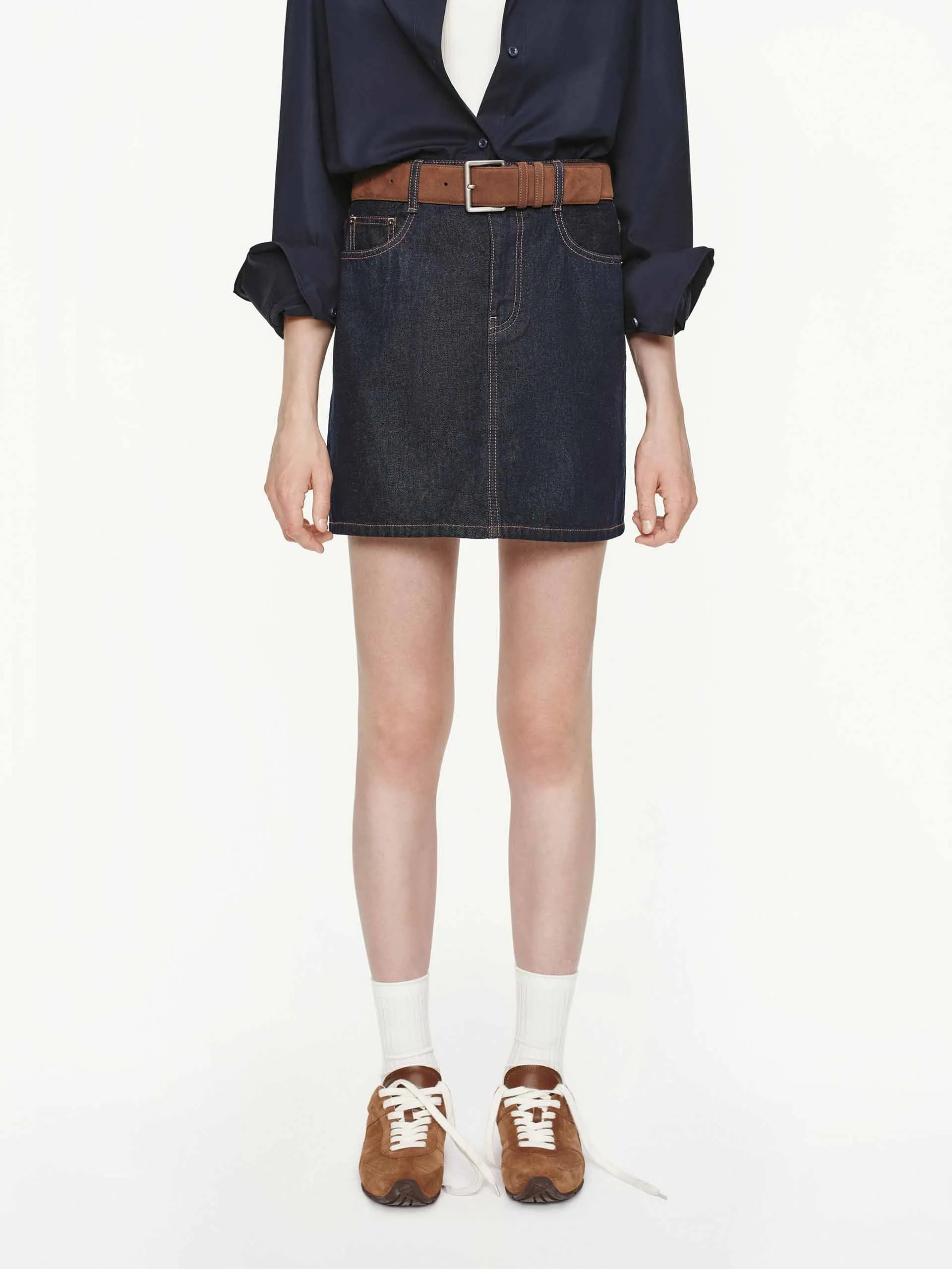 Timeless Piece Mini length Straight Cotton Denim Skirt