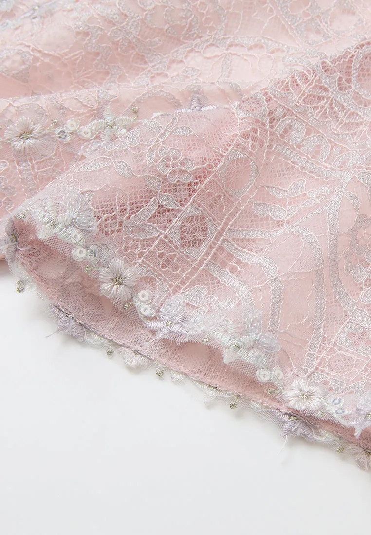 Floral-embroidered Lace Dress Air Move ButterySoftTexture