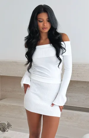 Layered Paneling Parental Guidance Knit Mini Dress White