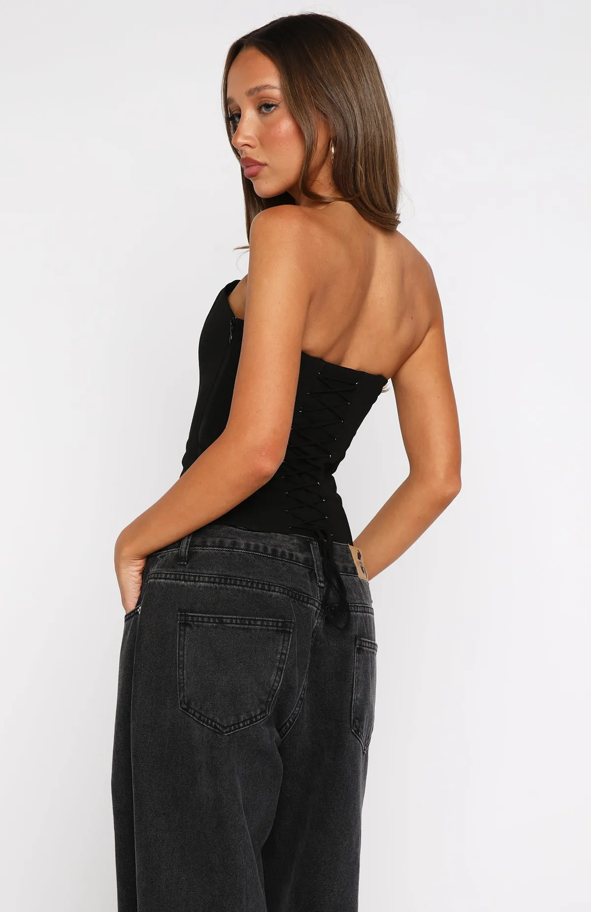 Fitted Tank Bye Girl Strapless Bustier Black