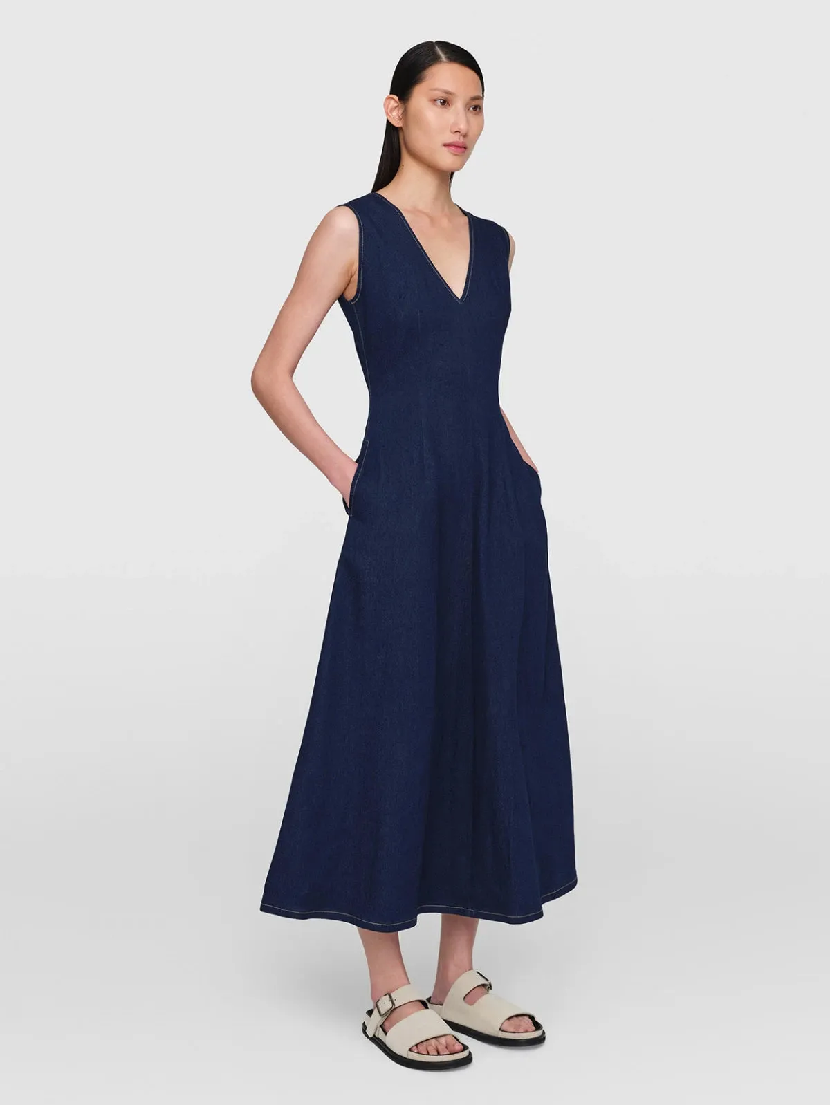 DurableCoverstitch Dark Denim Laurie Denim Dress