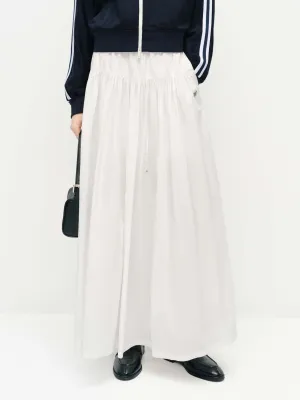 Drawstring A-line Maxi Skirt Daily Essential Urban Pulse