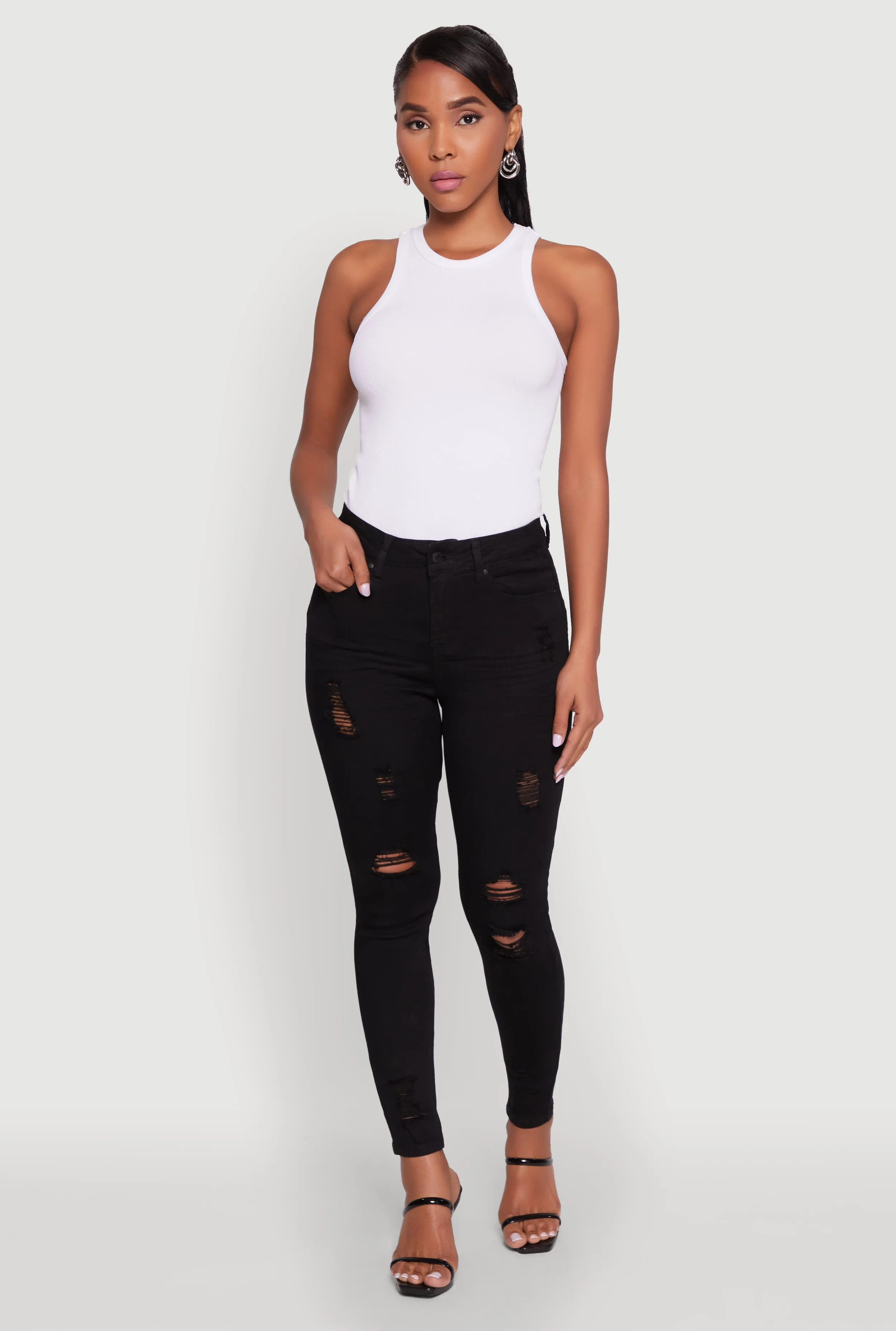WAX Distressed Frayed Skinny Jeans Everyday Vibrant