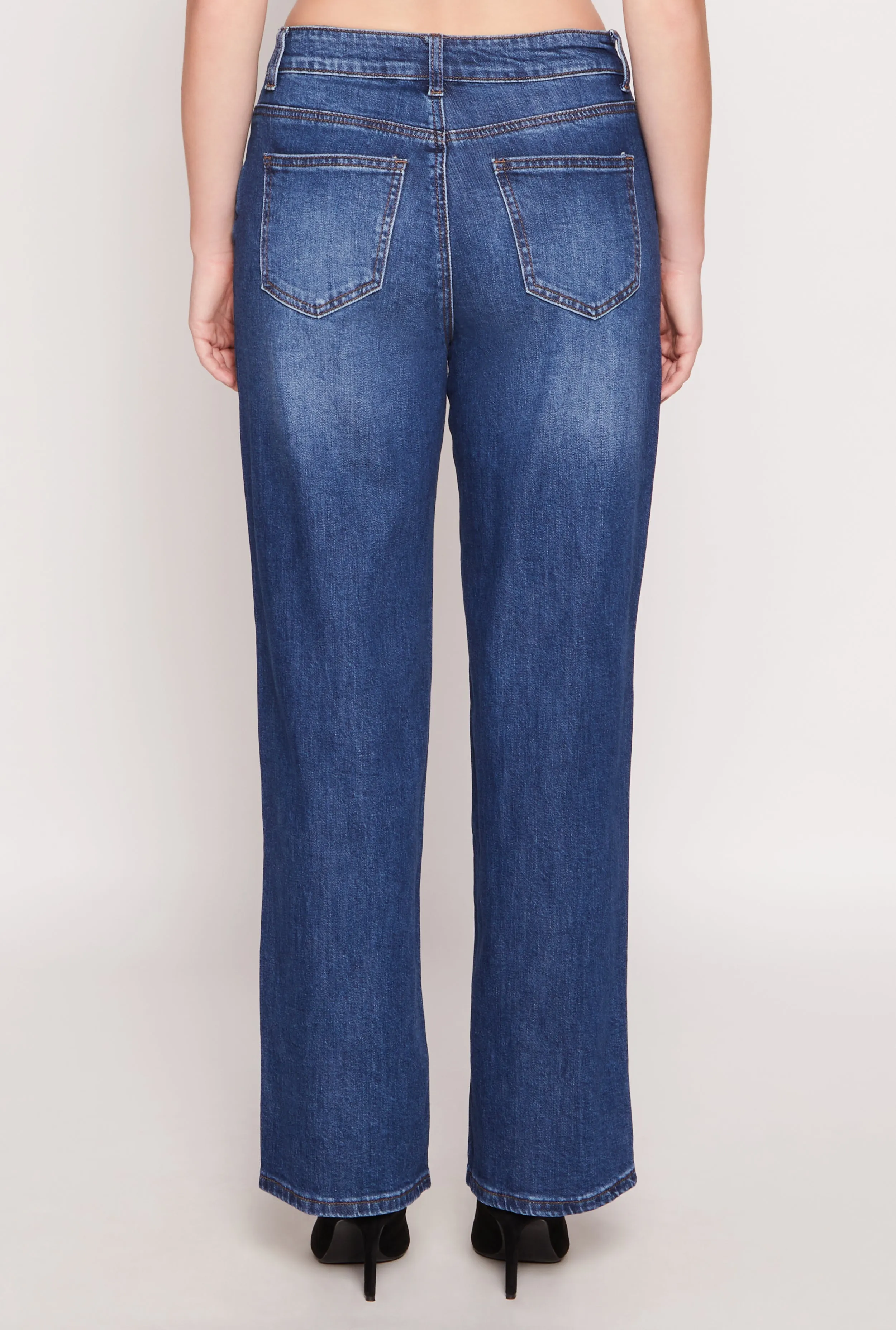 WAX Whiskered 5 Pocket Straight Leg Jeans Outdoor Casual