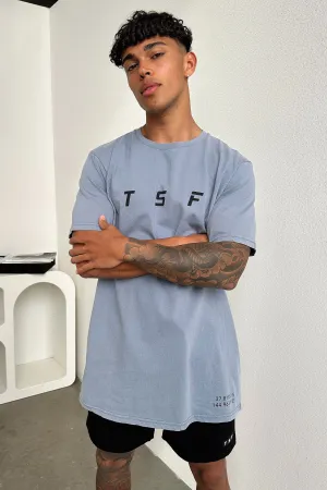 Zone Tee - Dusty Blue Layering Piece Unique Design