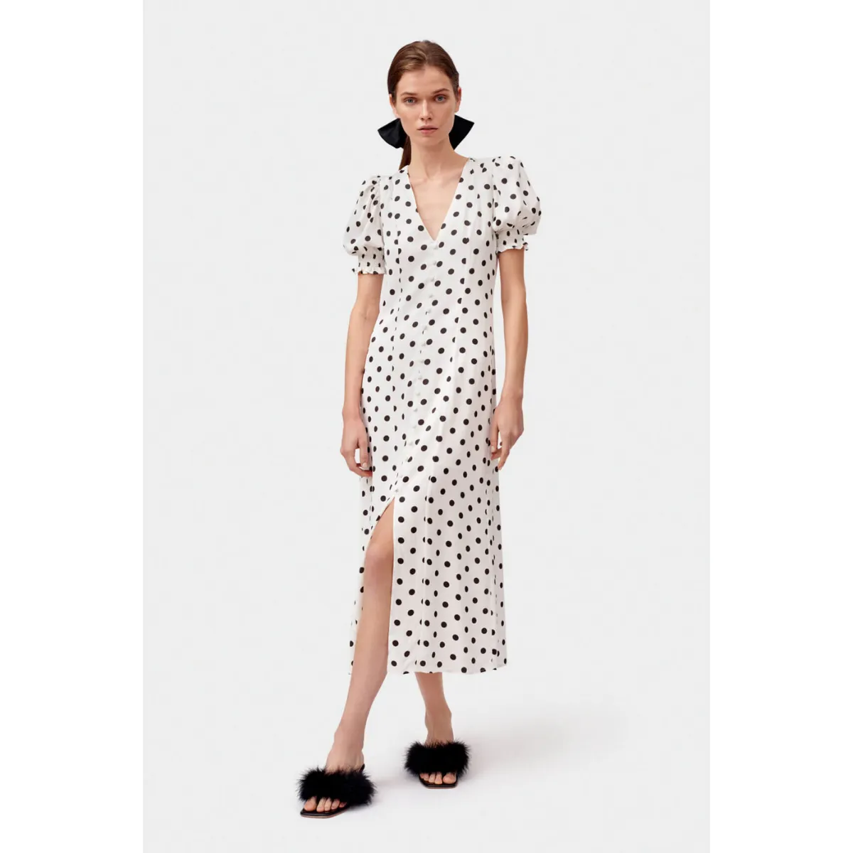 Couple Look PrecisionTailoring Bella Polka Dot Dress White