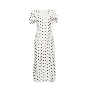 Bella Polka Dot Dress White AbrasionResistantFabric