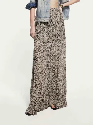 Maxi Leopard Print Skirt Minimal Vibe Denim style
