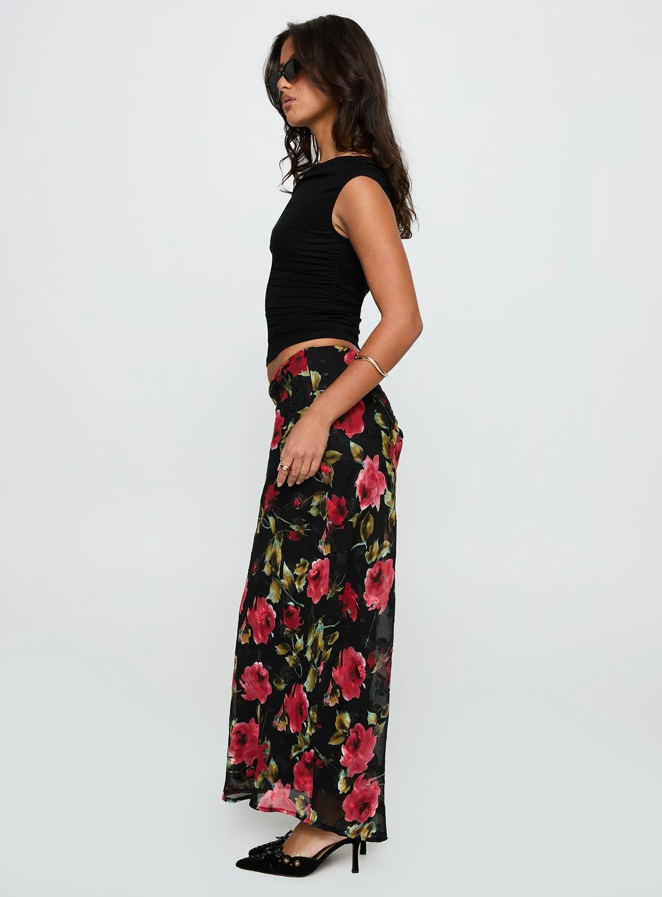 Modern Edge Soft Texture Emaretta Maxi Skirt Multi Floral
