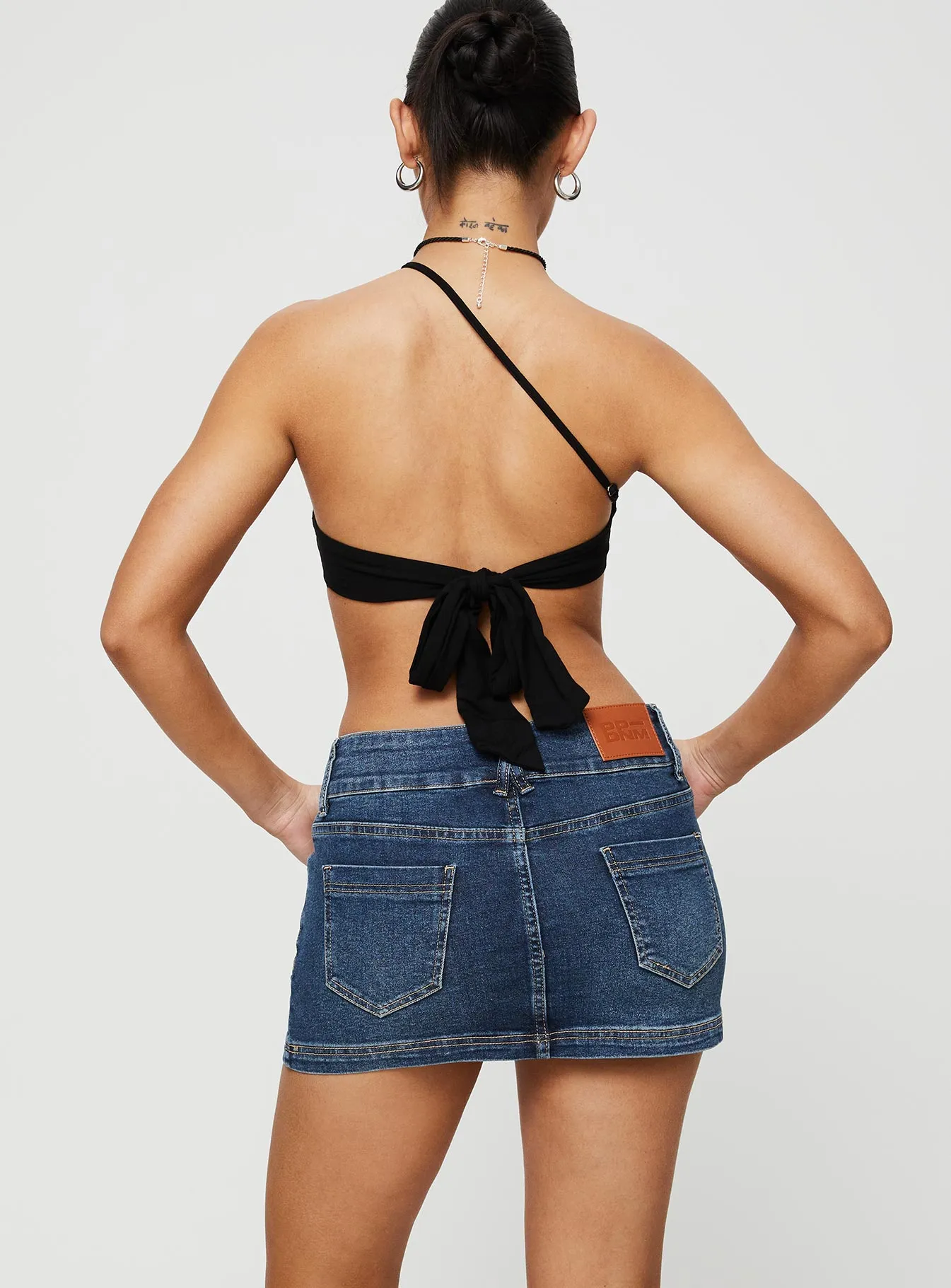 Faya Low Rise Mini Denim Skirt Vintage Dark Wash Tall Holiday Travel