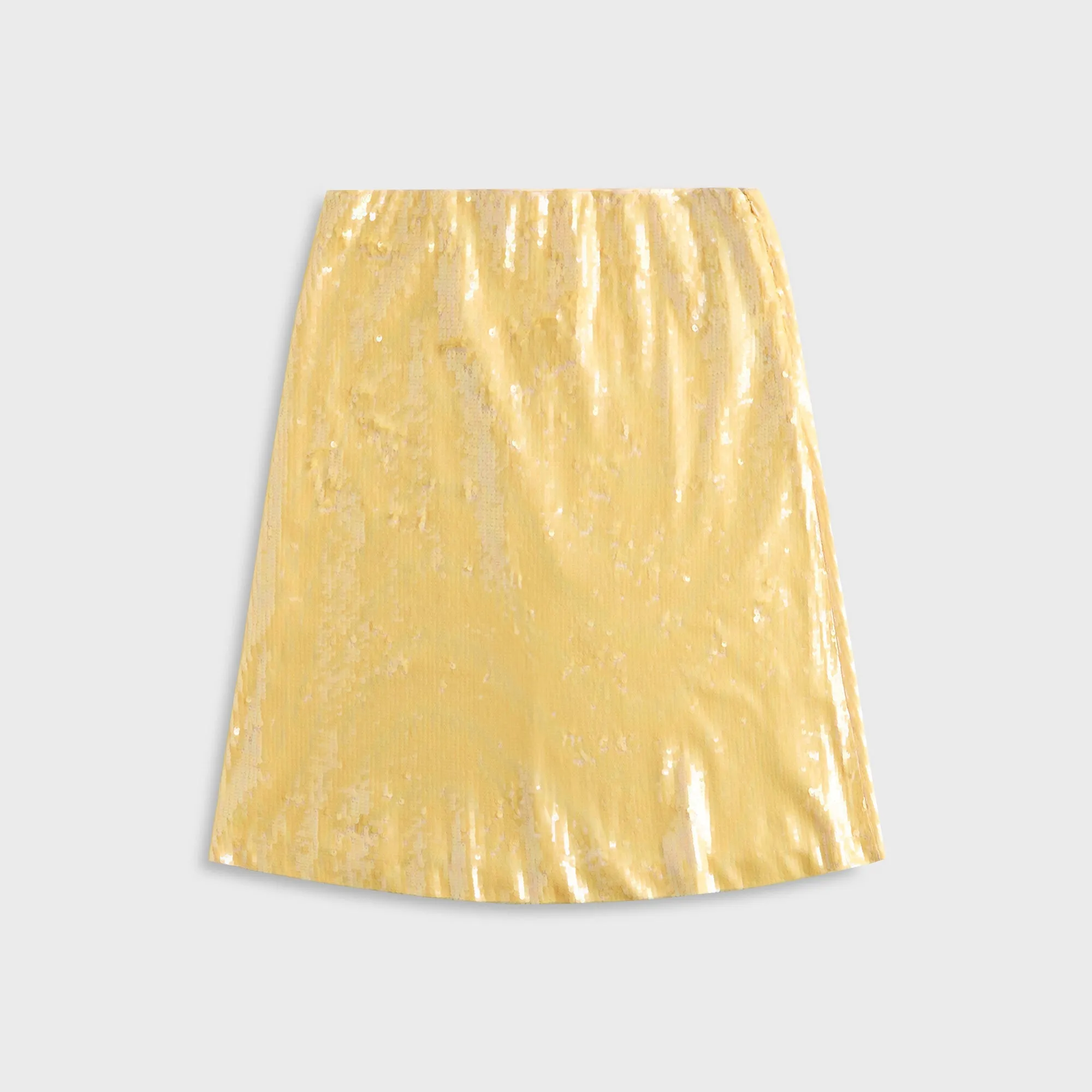 GUIZIO Isabelle Sequin Midi Skirt - Honey Butter Non Irritating Texture Knitted Fabric