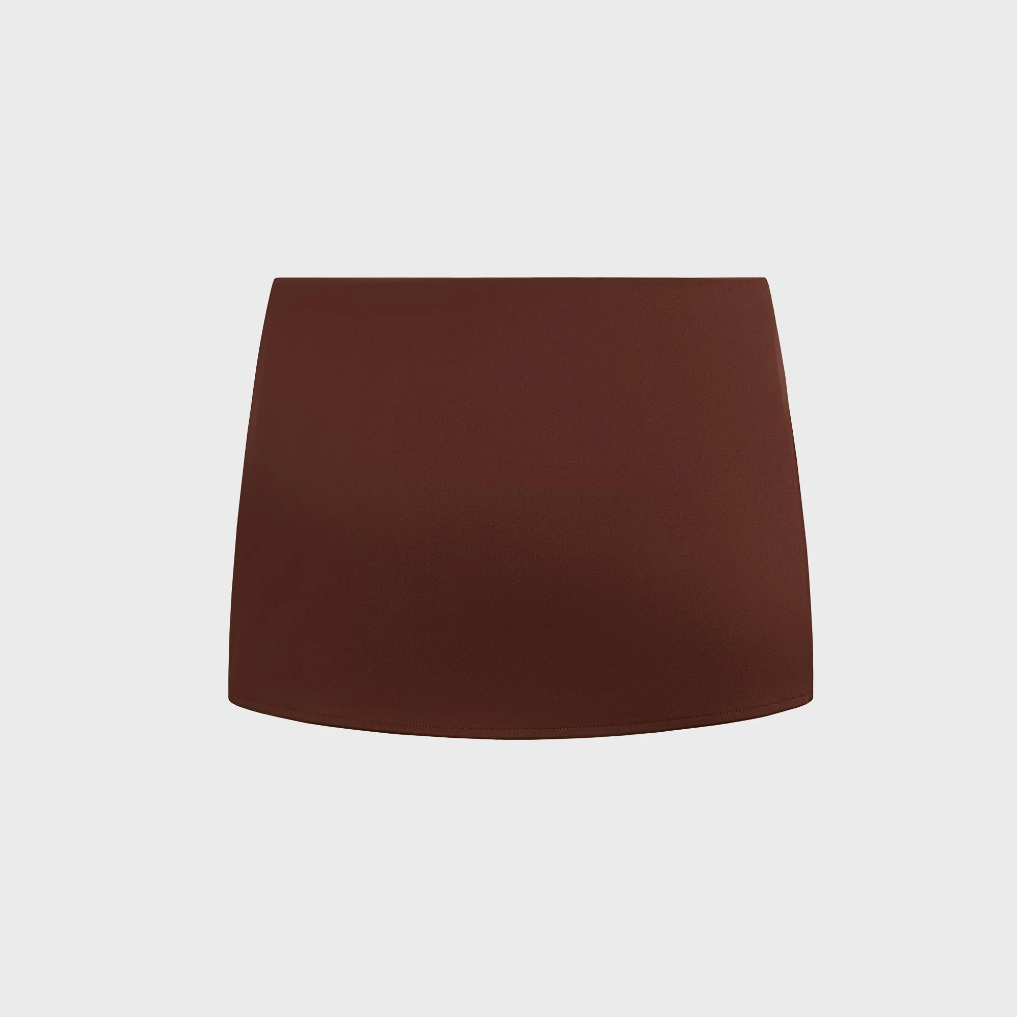 GUIZIO Micro Mini Stretch Skirt - Brown Neat Fit