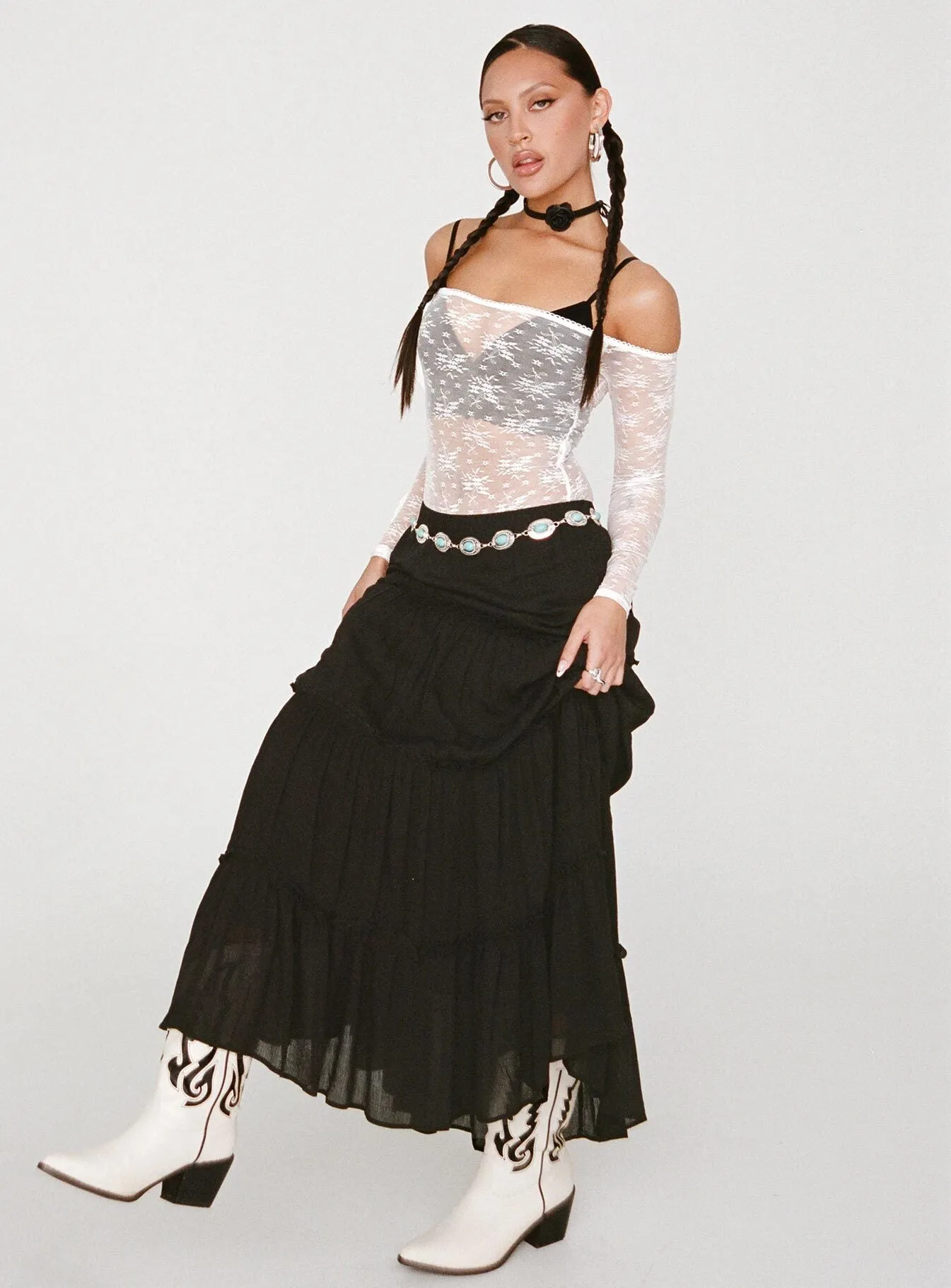 Miriah Maxi Skirt Black Global Inspiration