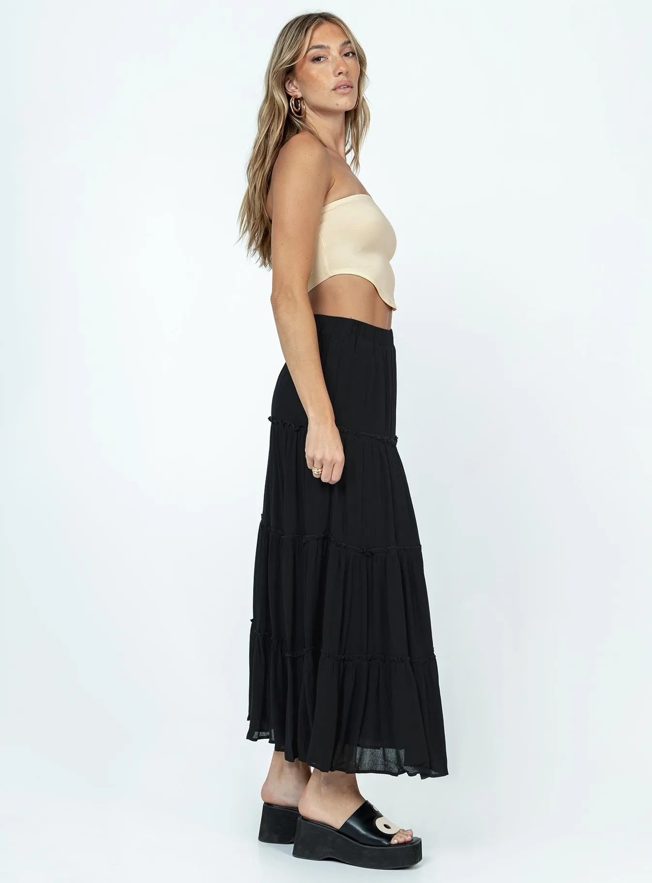 Miriah Maxi Skirt Black Relaxed Outfit Handmade Quality