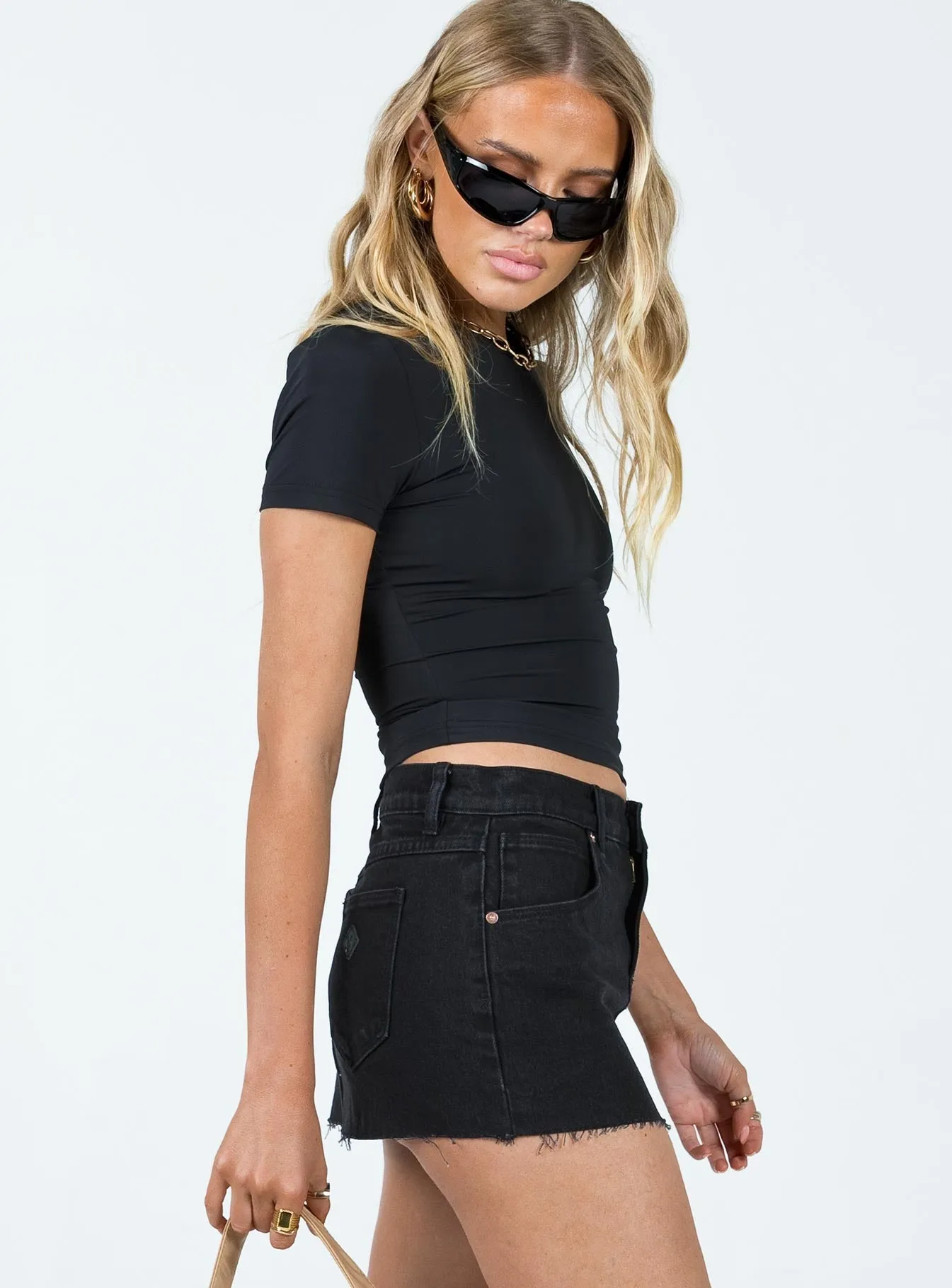 Seasonal Layering Couture Inspired Abrand 99 Low Skirt Washed Black