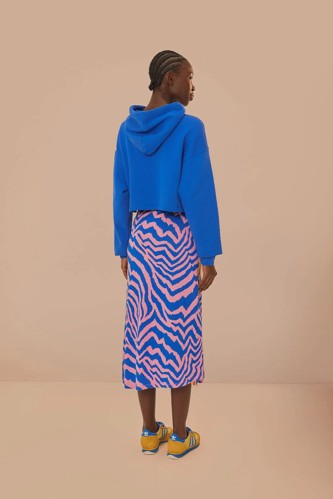 Monochrome Outfit Blue Adidas Farm Rio Maxi Skirt