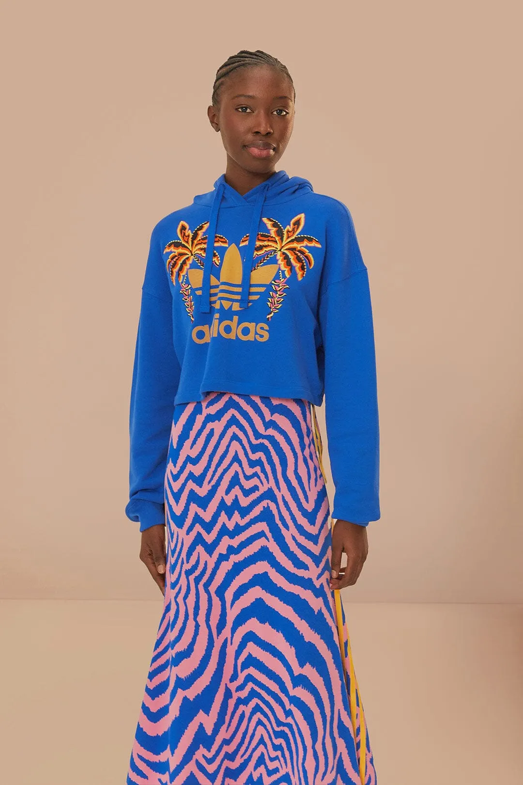 Blue Adidas Farm Rio Maxi Skirt Detachable Tie Simple Style