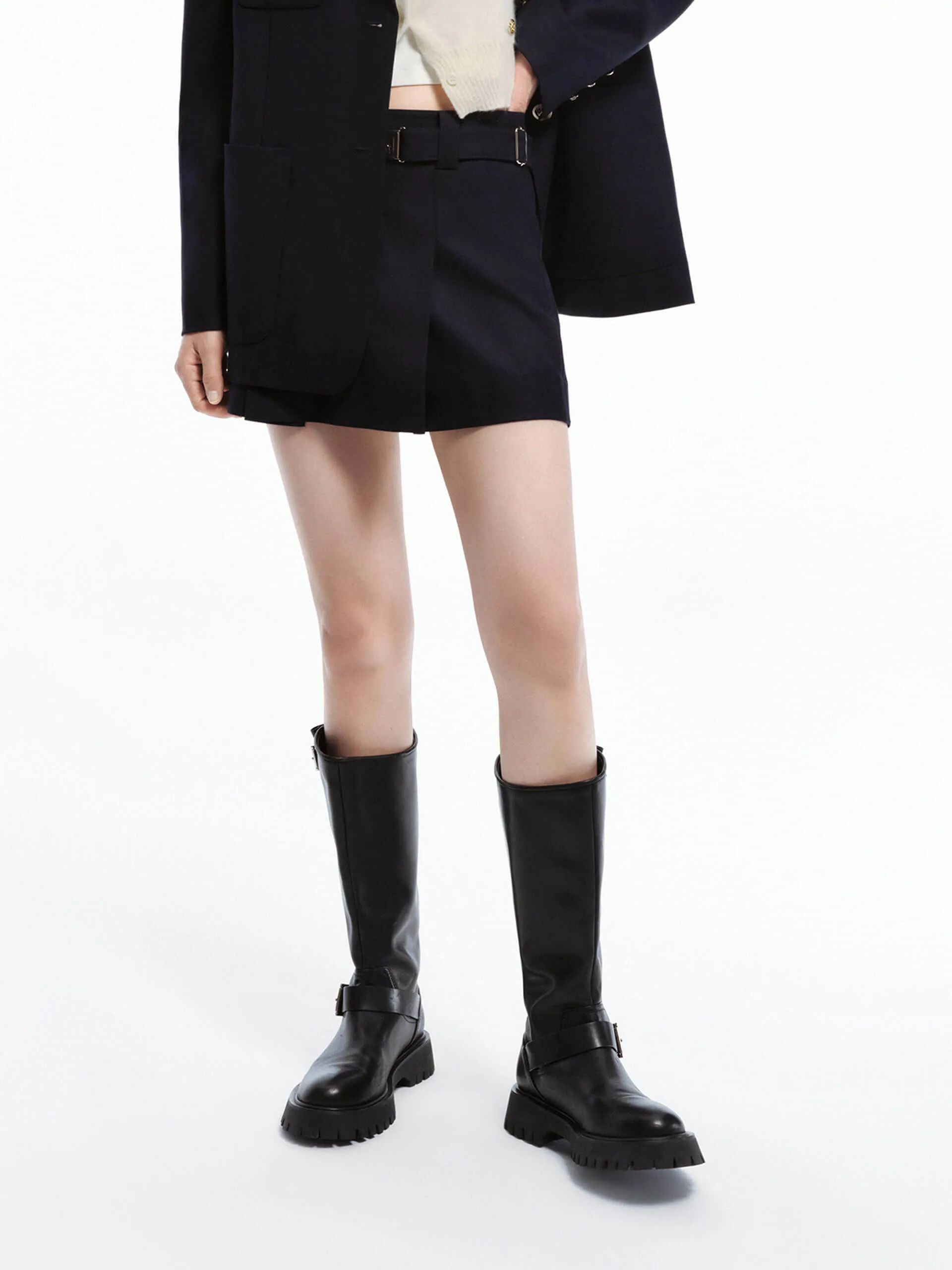 Soft Tones Include Belt Mini Skirt