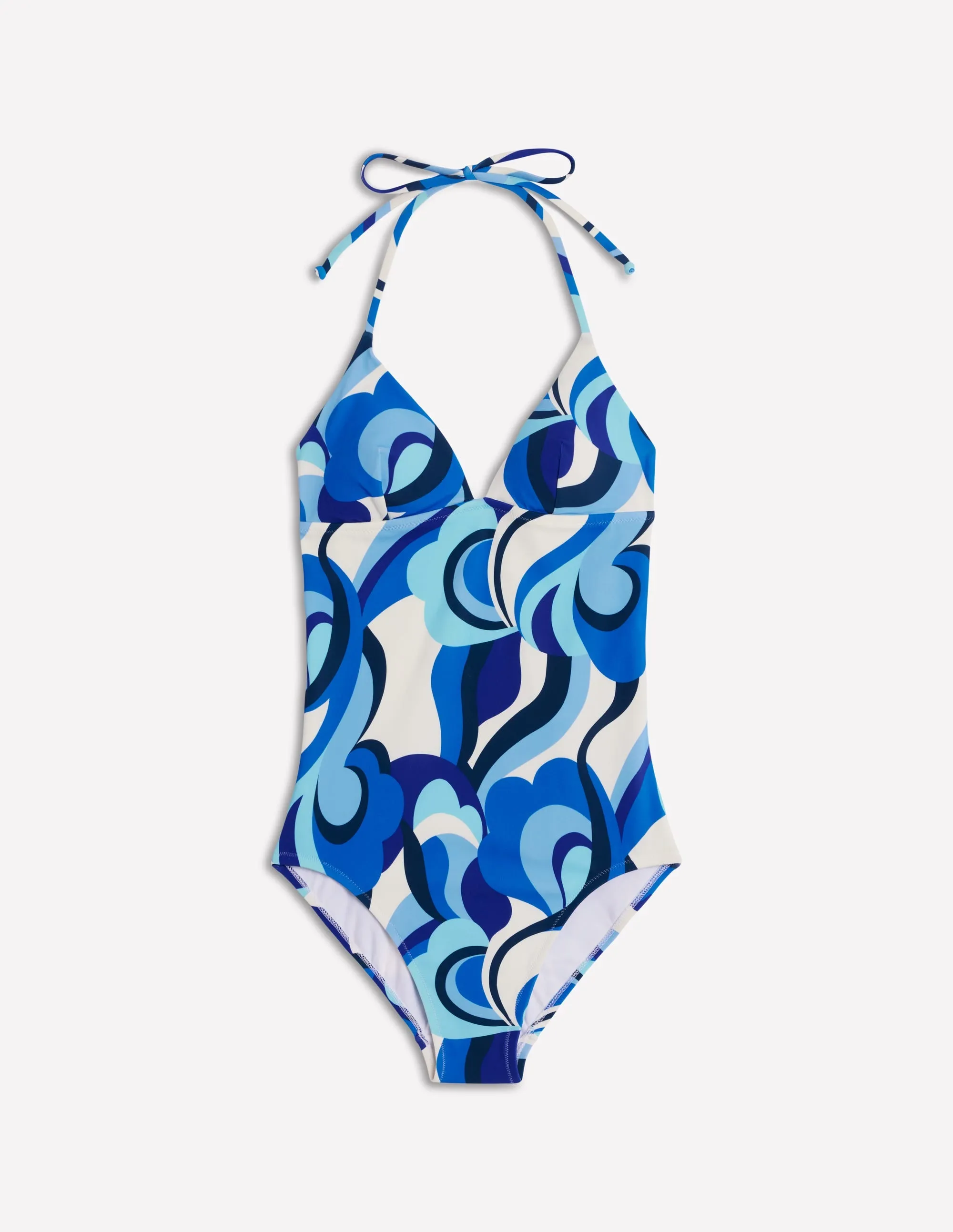 Symi String Swimsuit-Blue, Abstract Swirl QuickDrying Snow Core