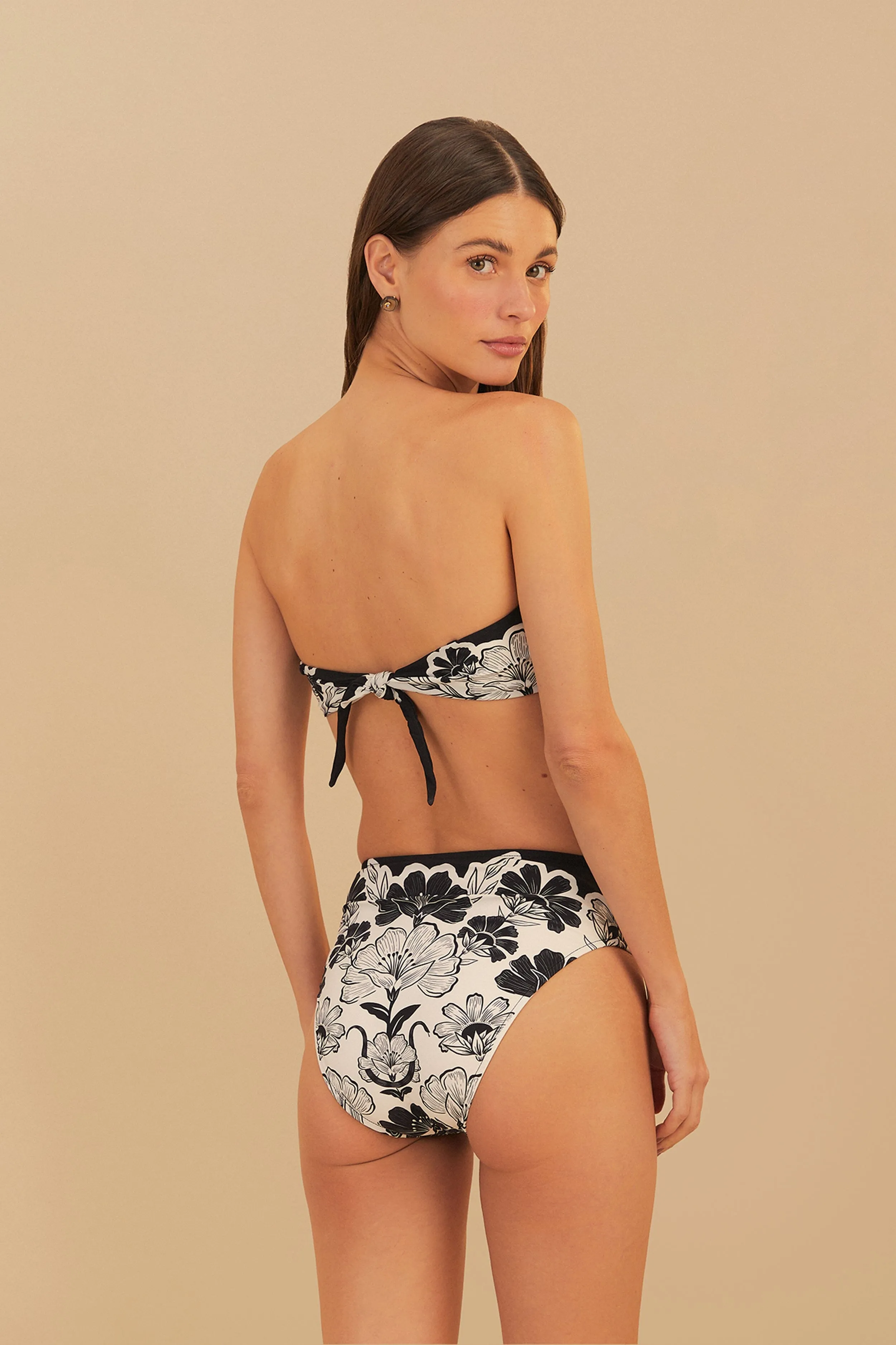 Black Flower Leopards High Waist Bikini Bottom Bold Step