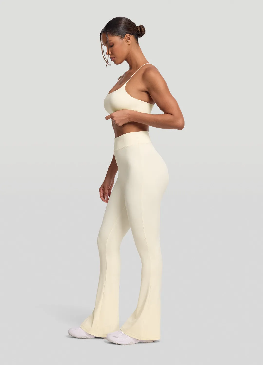 High-Waisted Flared Leggings Tagless Labeling System
