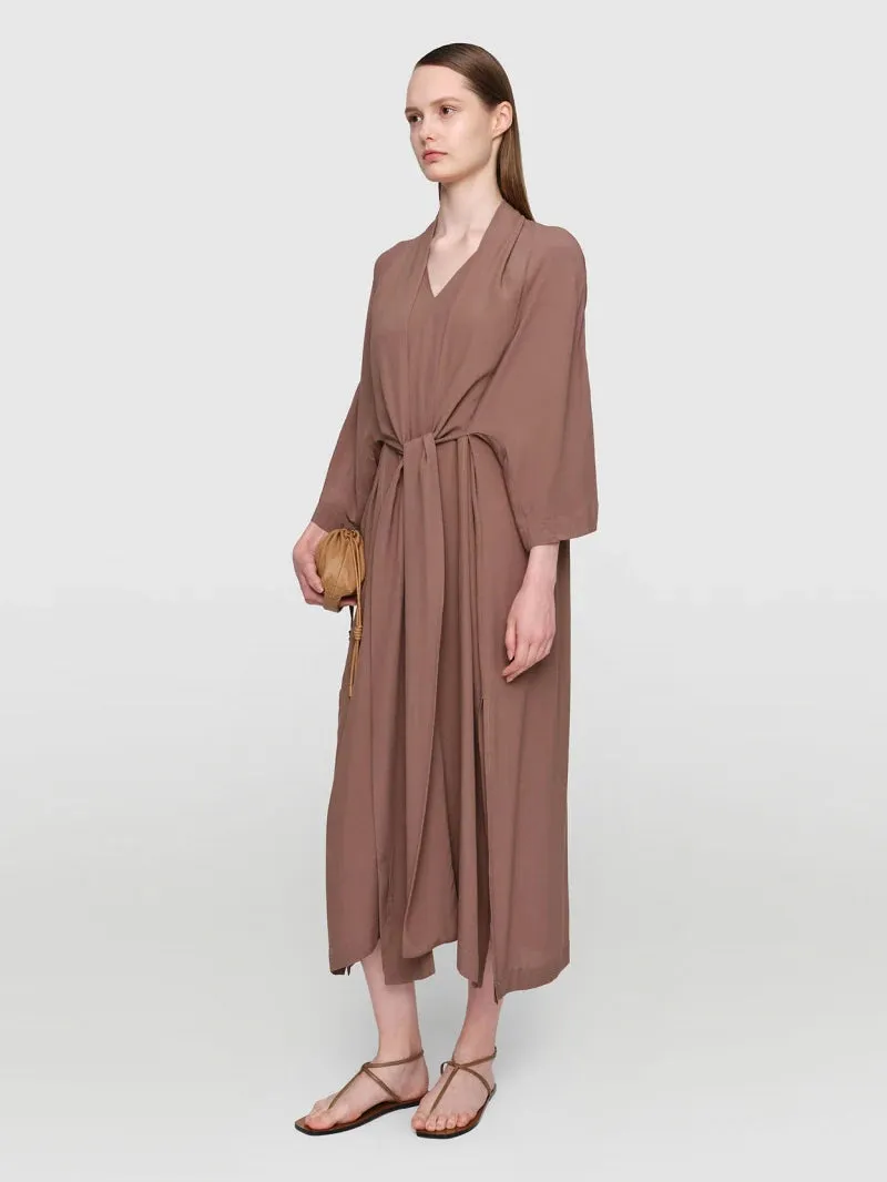 Seamless construction DurableCoverstitch Taupe Chalayan Viscose Dress