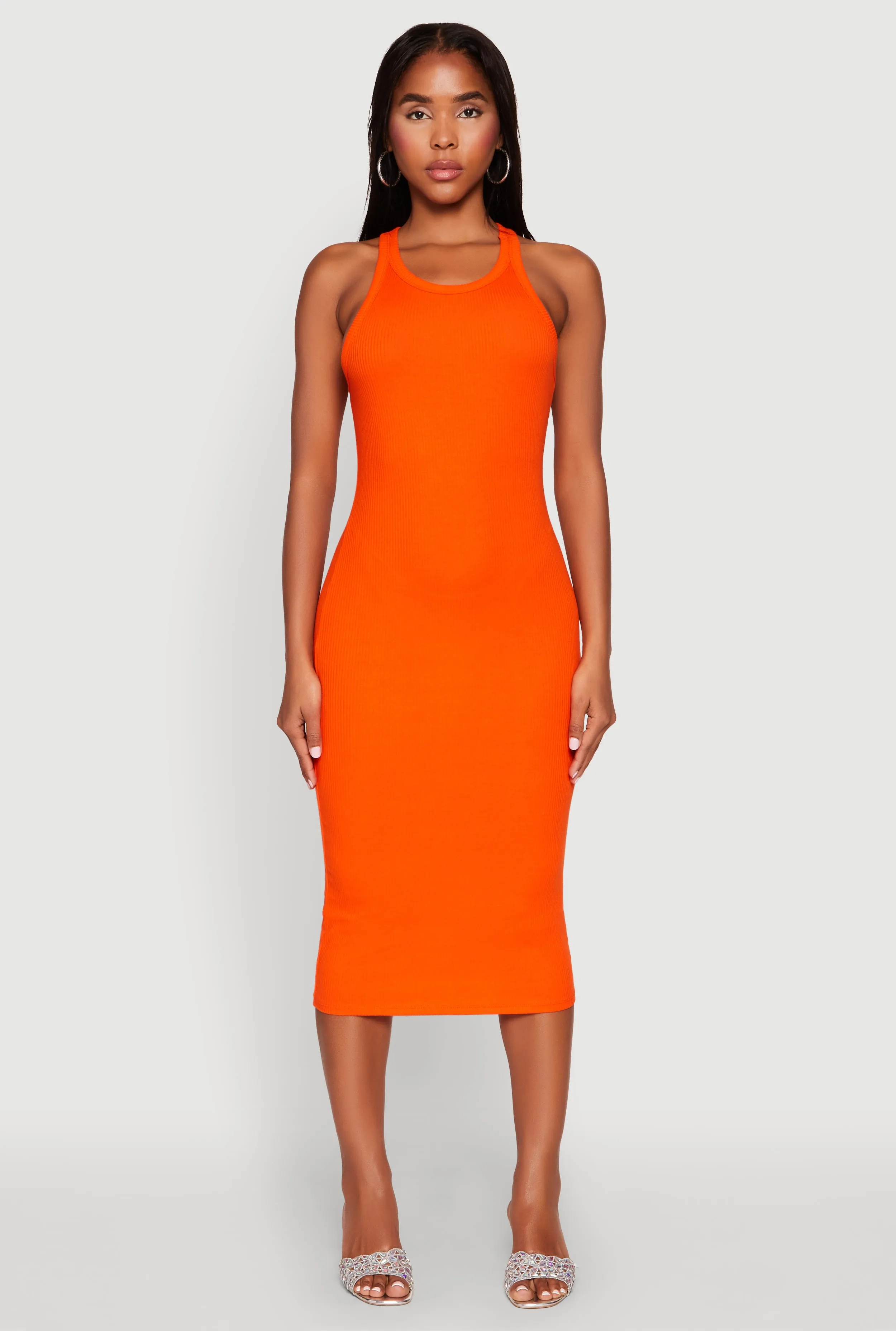 Sophisticated mid-calf gown Racerback Midi Tank Dress