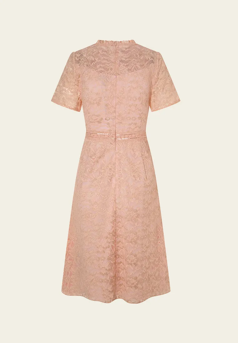 DurableSeams Lightweight insulation Cheung Sham Style Embellished Lace Dress