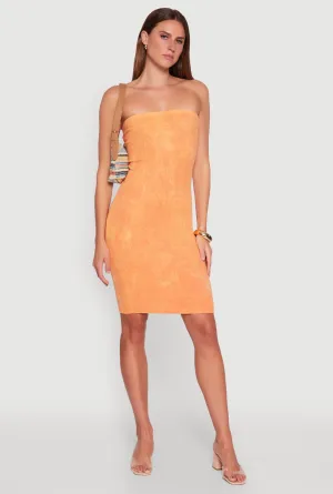 Romantic Soul Castle Gate Rib Knit Mineral Wash Tube Dress