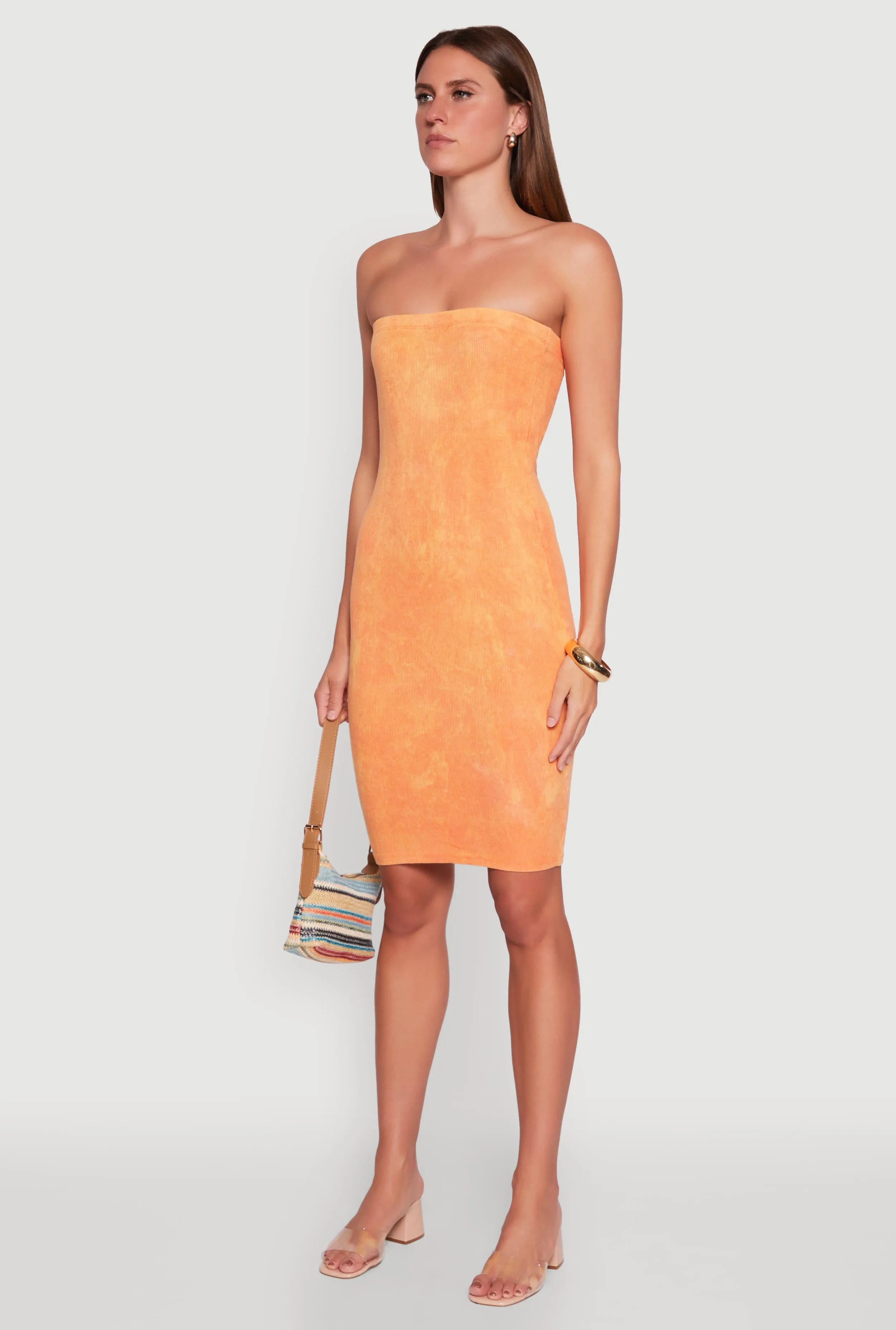 Boho Soul Timeless Comfort Rib Knit Mineral Wash Tube Dress